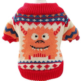 KUTKUT Halloween Small Dog Cat Sweater - Warm Acrylic Wool Knit Pet Pullover With Pumpkin Design, Soft Cozy Outfit For For ShihTzu, Poodle, Pug etc